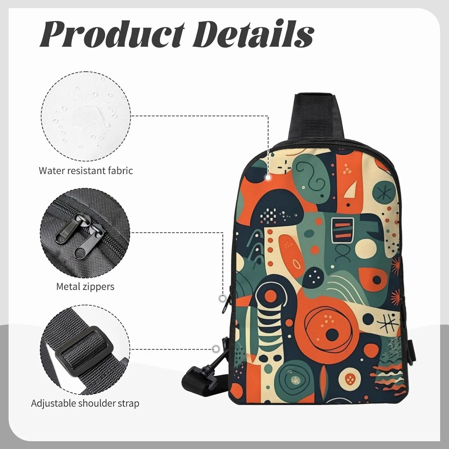 Sling bag for Women Men Trendy Sling Bakpack Casual Chest Bag Fun Graffiti Style Fanny Pack for Travel Hiking