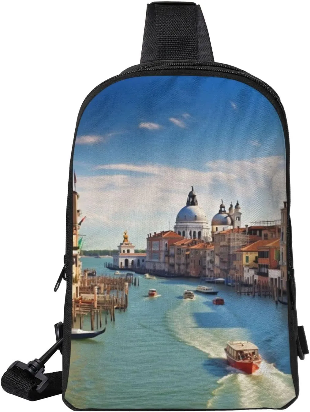Sling bag for Women Men Trendy Sling Bakpack Casual Chest Bag Grand canal in Italy Fanny Pack for Travel Hiking