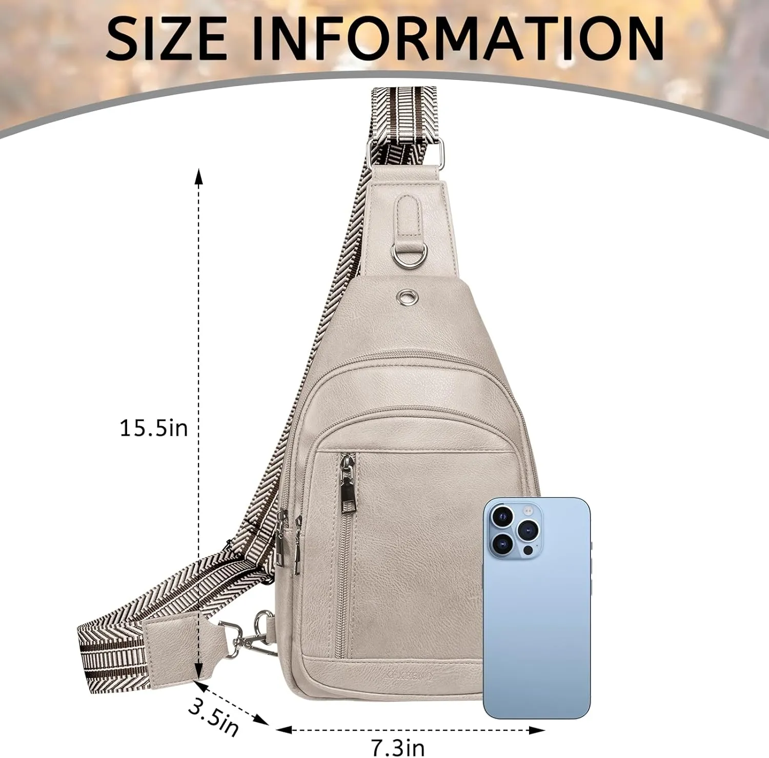Sling Bag for Women PU Leather Sling Bag Small Crossbody Sling Backpack Multipurpose Chest Bag for Women Cycling