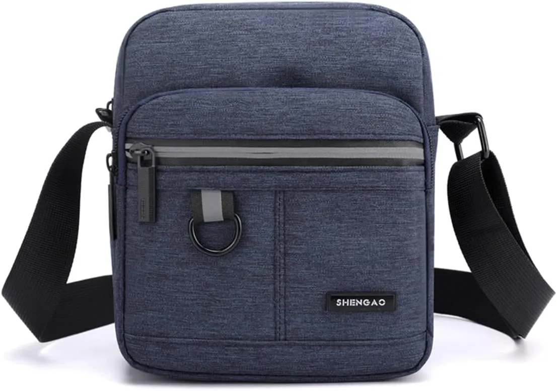 Small Canvas Crossbody Bag for Men,Small Shoulder Bag, Mini Messenger Bag for Cell Phone, Portable mobile phone coin bag