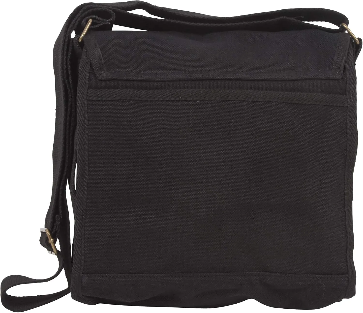 Small Canvas Field Shoulder Bag - Durable Timeless Messenger with Design, Black Ying Yang Tie Dye