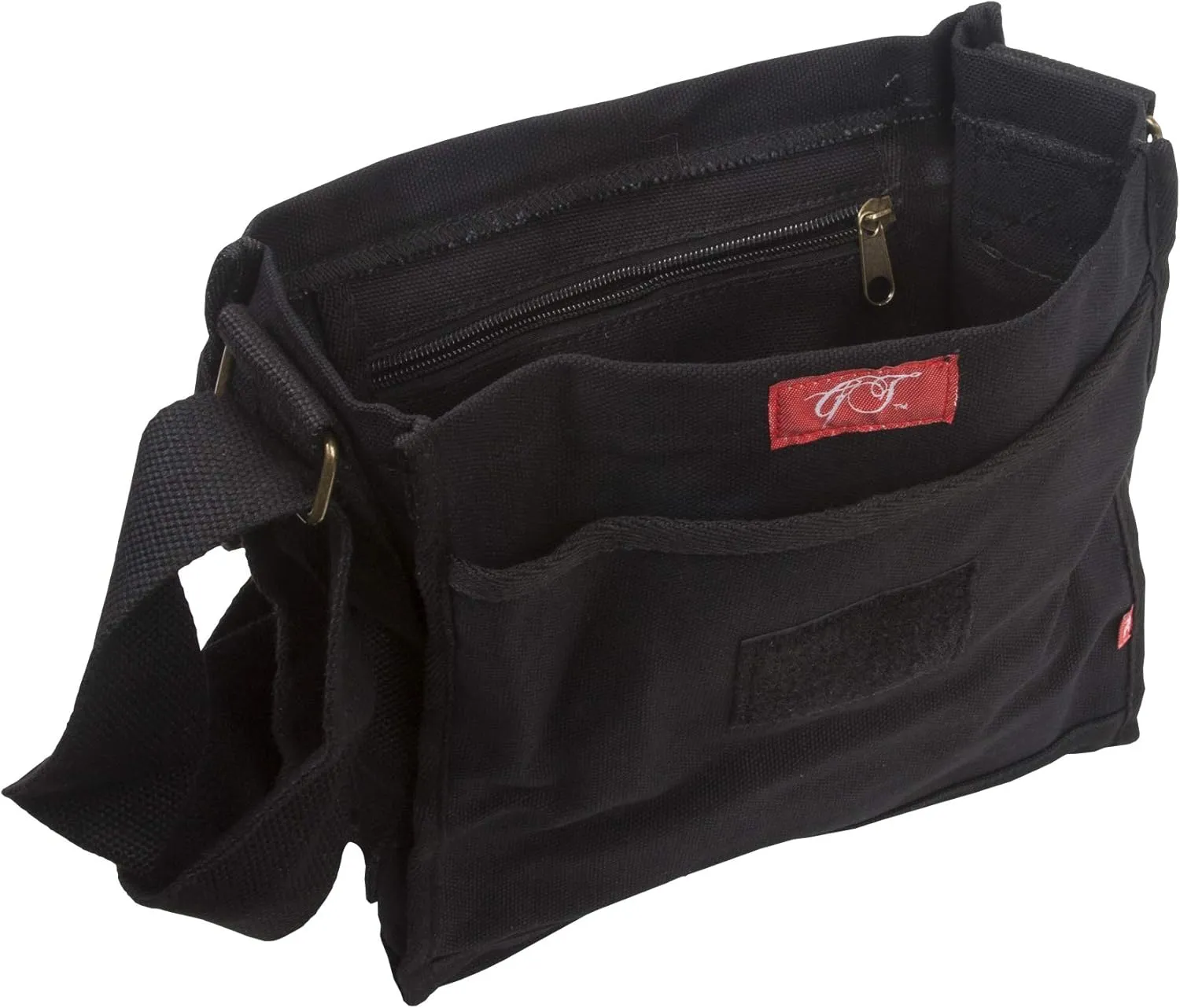 Small Canvas Field Shoulder Bag - Durable Timeless Messenger with Design, Black Ying Yang Tie Dye
