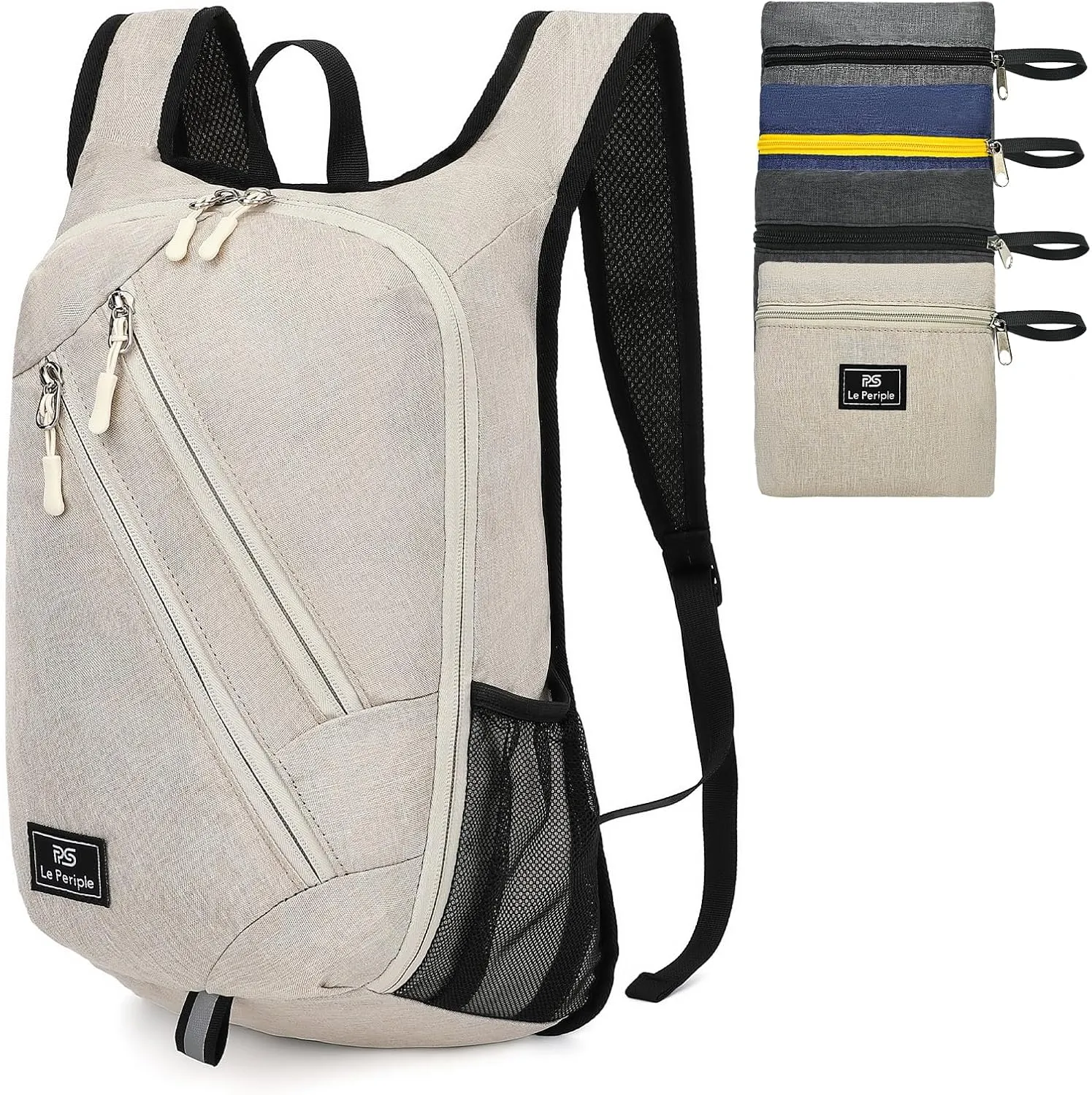 Small Daypack 15L Hiking Backpack Foldable Small Backpack Lightweight Packable backpack Travel Day pack for Women Men,beige(brady)