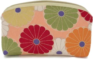 Small Makeup Bag (KIKKA Chrysanthemum) Made in Japan/Cute Flower Makeup Bag,Japanese Design Flower Travel, Toiletry Travel Cosmetic Pouch for Women Girls and Man (KIKKA/Pink)