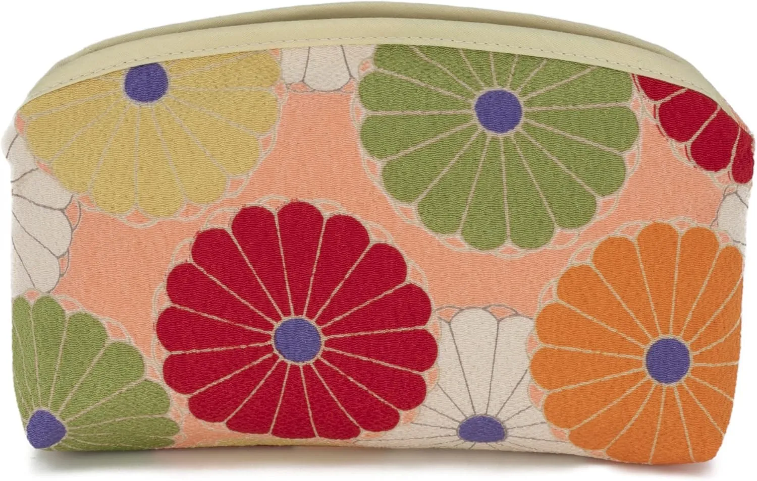 Small Makeup Bag (KIKKA Chrysanthemum) Made in Japan/Cute Flower Makeup Bag,Japanese Design Flower Travel, Toiletry Travel Cosmetic Pouch for Women Girls and Man (KIKKA/Pink)