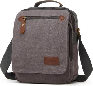 Small Mens Bag Canvas Messenger Bag Causal Shoulder Bag Travel Bag Man Purse Crossbody Bags for Work Business