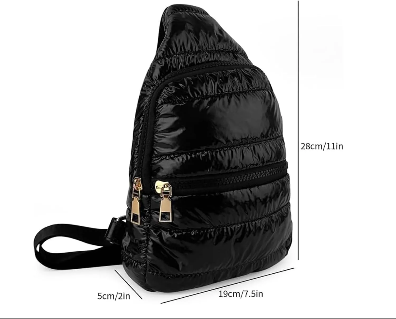 Small Puffy Sling Bag for Women Unisex Quilted Sling Bag for Men Puffer Chest Bag Small Bum Bag (Pink)