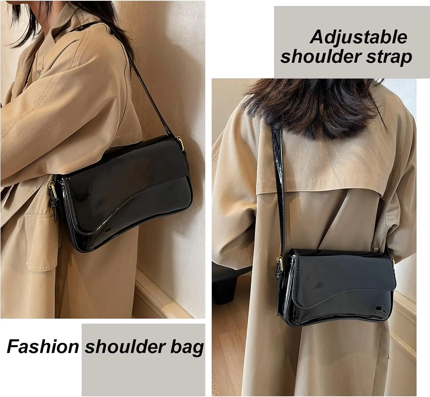 Small Shoulder Bags for Women,Crossbody Purses,Retro Vegan Leather Tote Handbag, Clutch Hobo Purse with Zipper