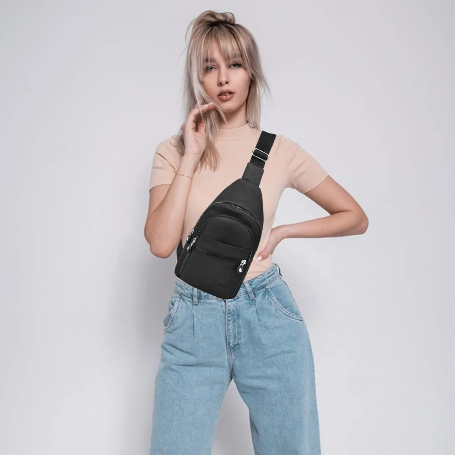 Small Sling Backpack Crossbody Sling Bag, Chest Bag Daypack Fanny Pack Cross Body Bag for Outdoors Hiking Traveling