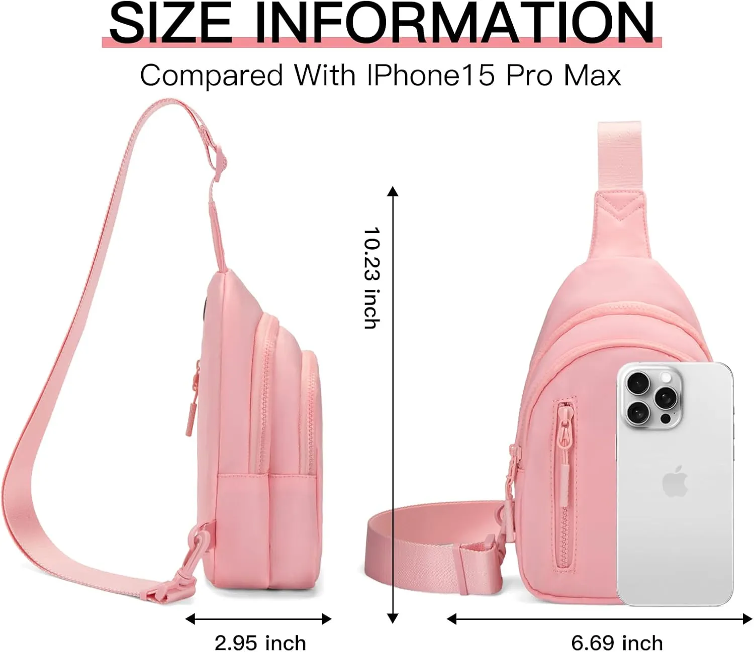 Small Sling Bag Crossbody Bag for Women with 4 Pockets Cross Body Fanny Pack Womens Chest Bag for Outdoors Traveling