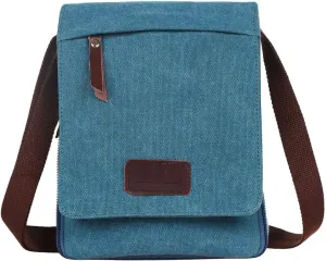 Small Vintage Canvas Leather Messenger Crossbody Bag Pack Organizer