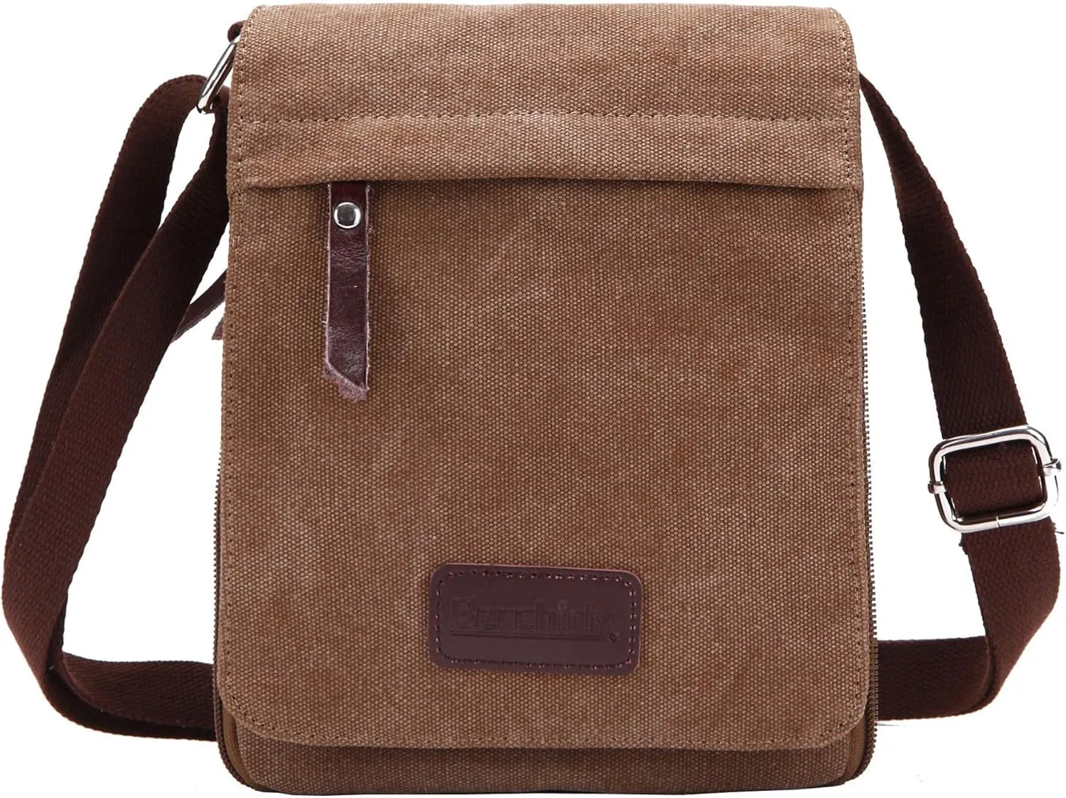 Small Vintage Canvas Leather Messenger Crossbody Bag Pack Organizer