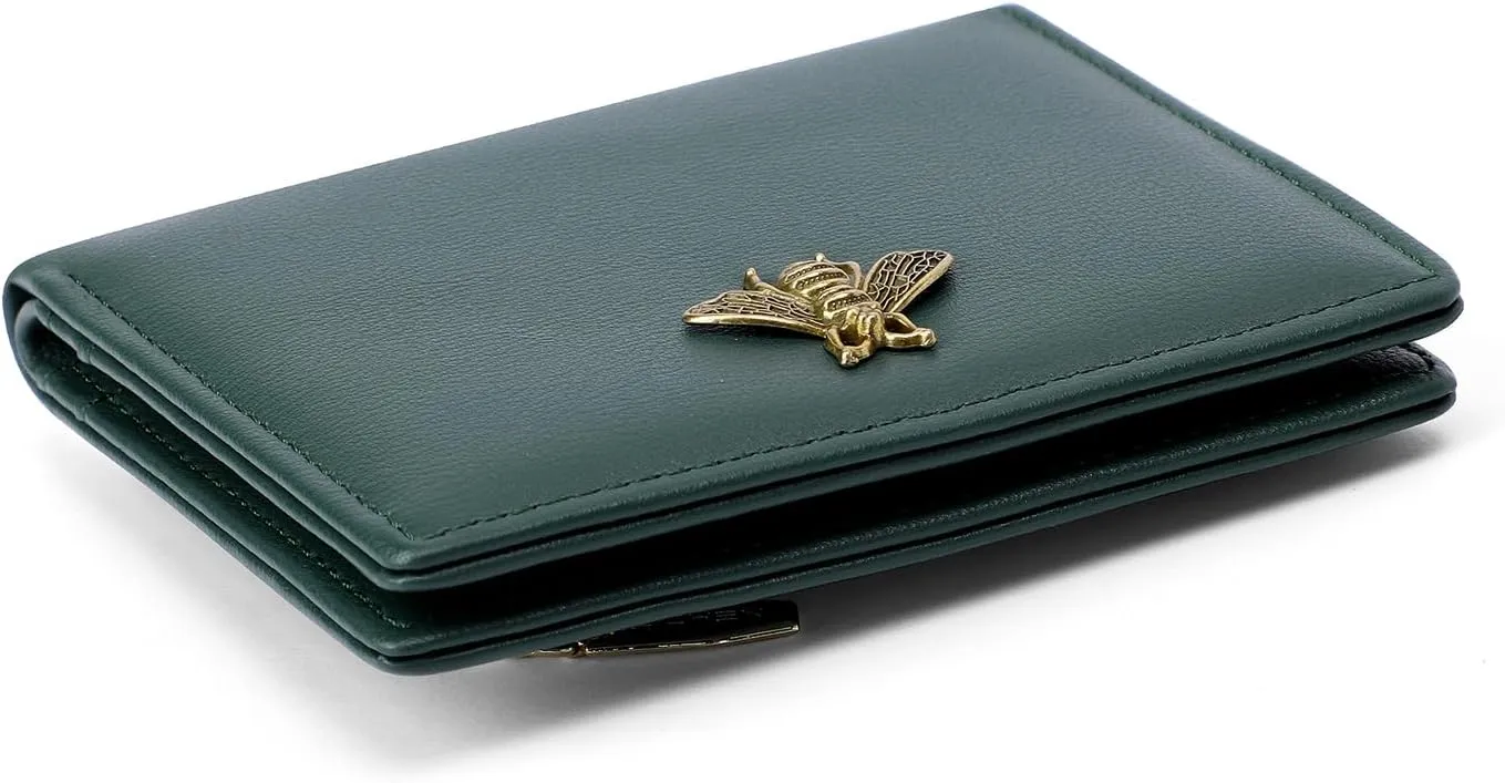 Small Women Wallet RFID Blocking Bifold Pocket Wallet Slim Compact Ladies Purse Mini Wallets For Women (Dark Green)