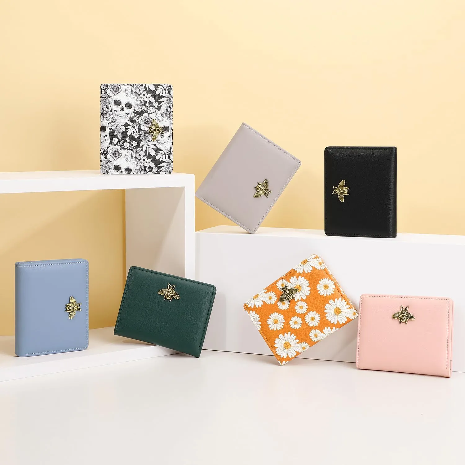 Small Women Wallet RFID Blocking Bifold Pocket Wallet Slim Compact Ladies Purse Mini Wallets For Women (Flower)