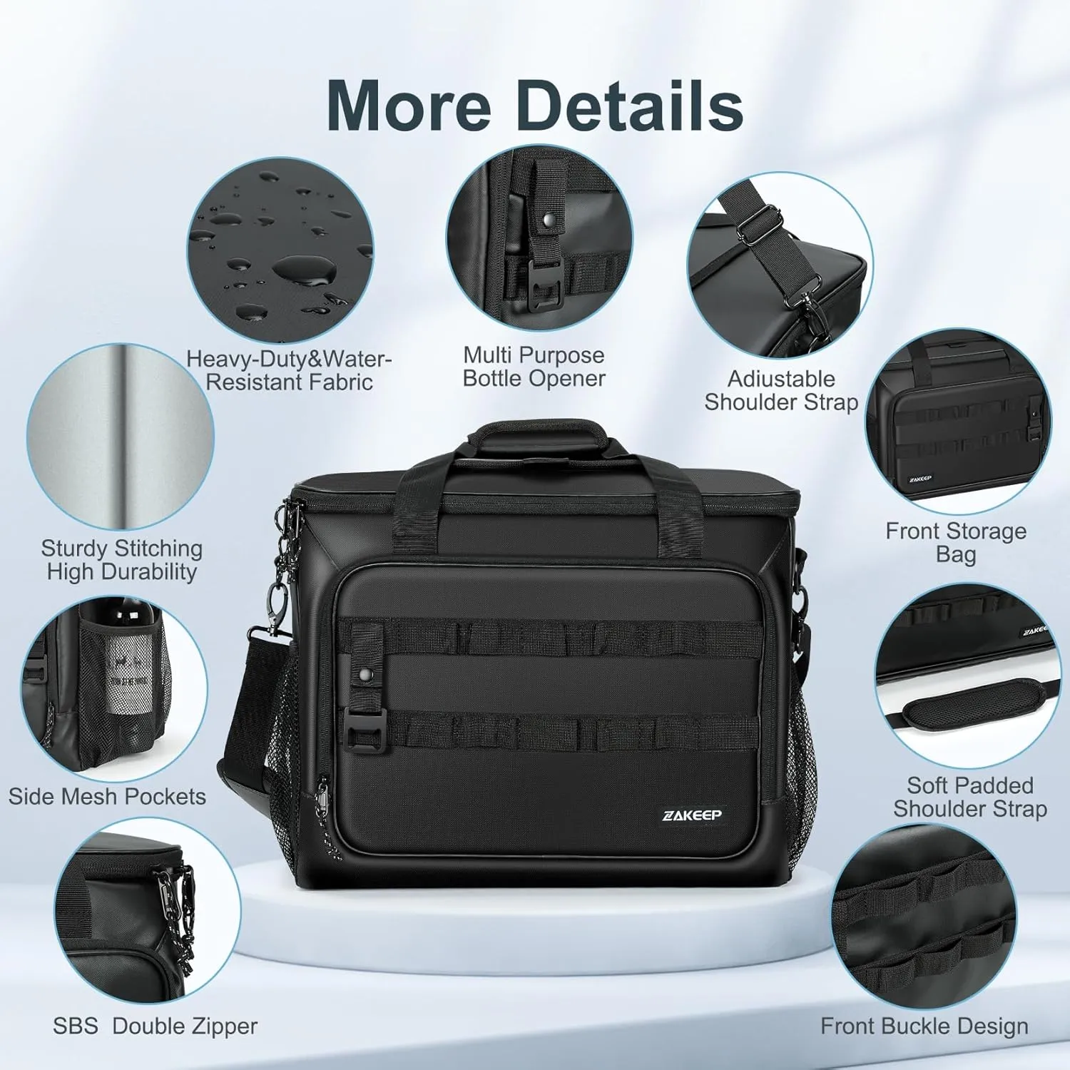 Soft Cooler Bag, Large Leakproof Beach Cooler, Collapsible Cooler with Adjustable Shoulder Straps, Ice Chest, Portable Insulated Bag Camping Cooler for Travel＆Camping＆Picnic