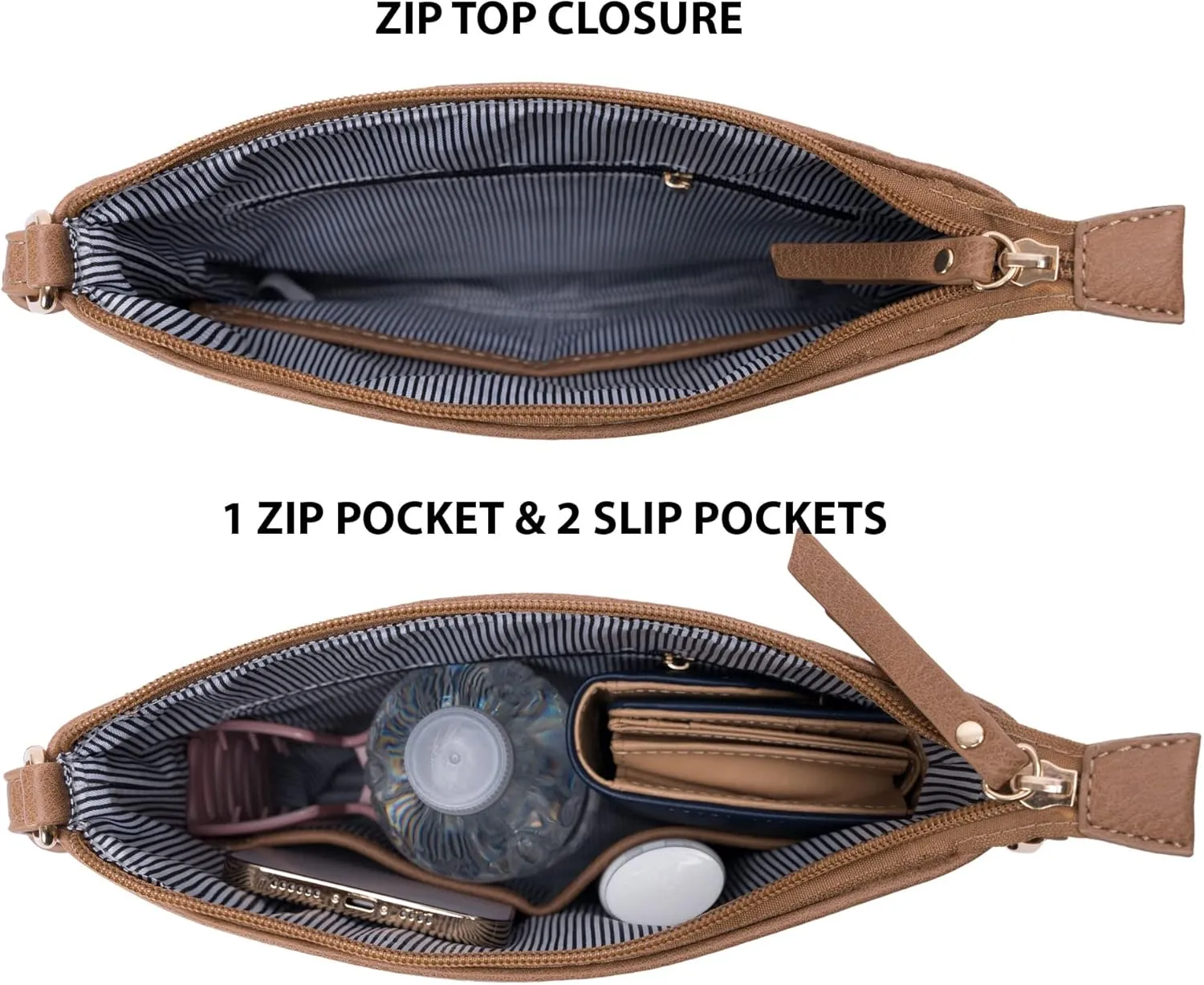 Solene Crossbody Bag Functional Multi Pocket Messenger Purse Top Zip Closure Shoulder Handbag With Adjustable Strap