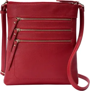Solene Crossbody Bag Functional Multi Pocket Messenger Purse Top Zip Closure Shoulder Handbag With Adjustable Strap
