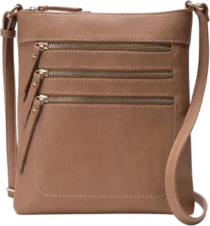 Solene Crossbody Bag Functional Multi Pocket Messenger Purse Top Zip Closure Shoulder Handbag With Adjustable Strap
