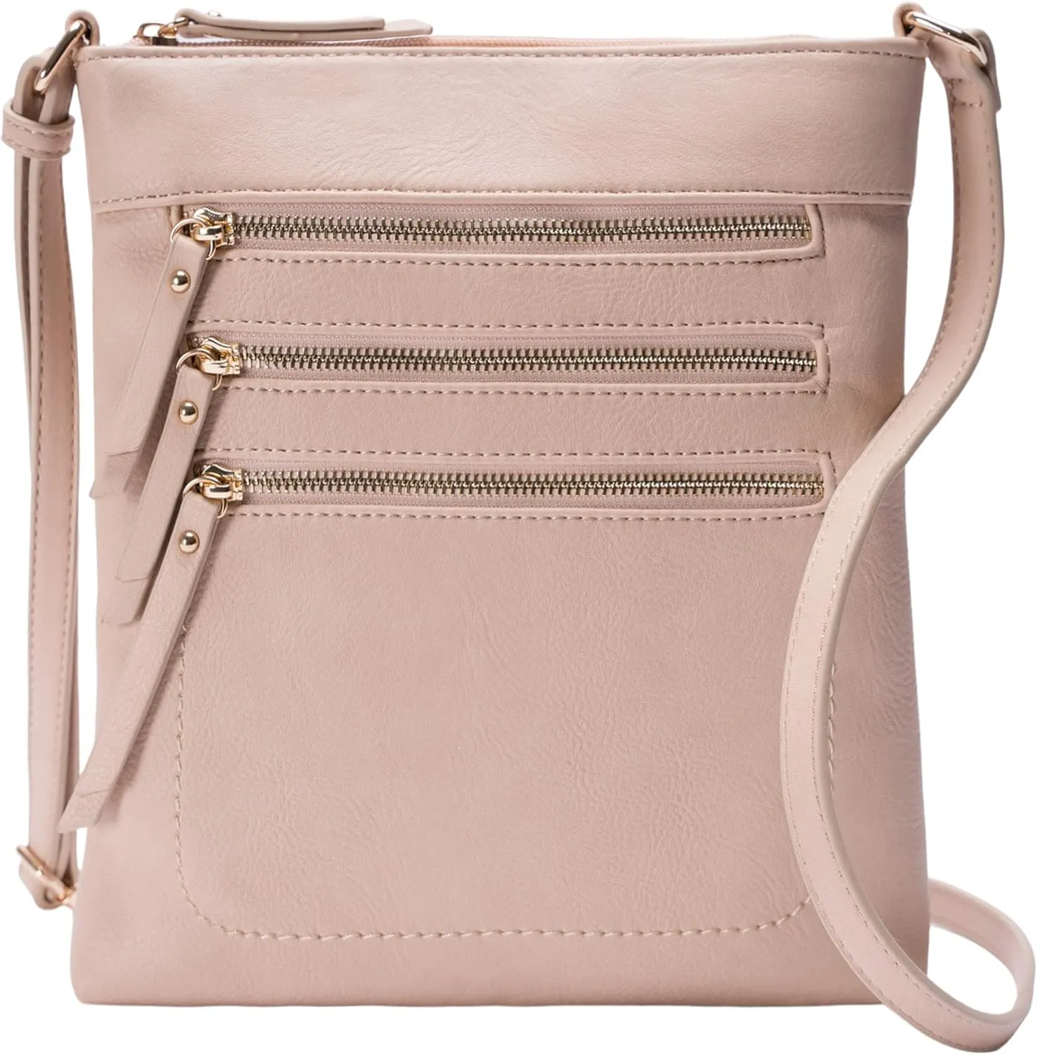 Solene Crossbody Bag Functional Multi Pocket Messenger Purse Top Zip Closure Shoulder Handbag With Adjustable Strap