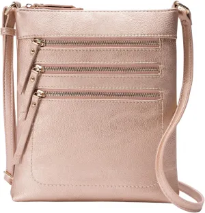 Solene Crossbody Bag Functional Multi Pocket Messenger Purse Top Zip Closure Shoulder Handbag With Adjustable Strap