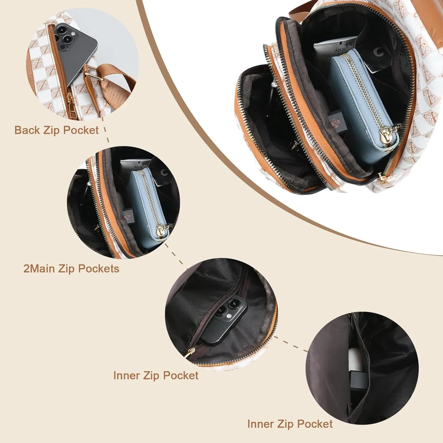 Sorexuber Sling Bag for Women Men Leather Crossbody Bags Fanny Pack Chest Bag for Travel Anti Theft,Crossbody Bag for Women