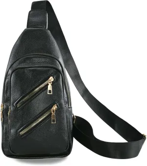 Sorexuber Sling Bag for Women Men Leather Crossbody Bags Fanny Pack Chest Bag for Travel Anti Theft,Crossbody Bag for Women