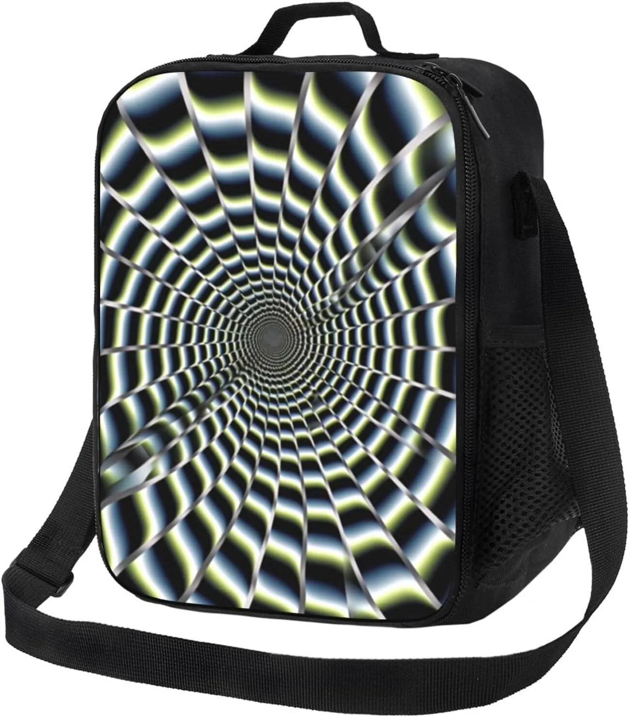 spiral optical illusion gif Lunch Bag for Women Men Reusable Lunch Box for Office Picnic Insulated Lunch Container Leakproof Lunch Tote Bags Portable Lunch Cooler Bag Travel Lunchbox