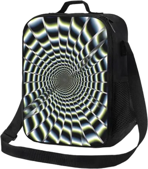 spiral optical illusion gif Lunch Bag for Women Men Reusable Lunch Box for Office Picnic Insulated Lunch Container Leakproof Lunch Tote Bags Portable Lunch Cooler Bag Travel Lunchbox