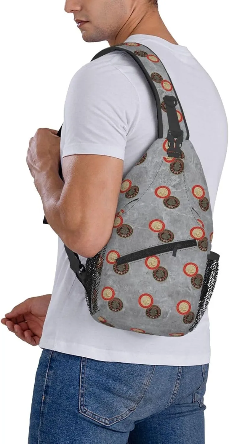 St Florian Patron Saint of Firefighters with Hero's Sling Bag Crossbody Backpack Shoulder Casual Daypack Bag for Men Women