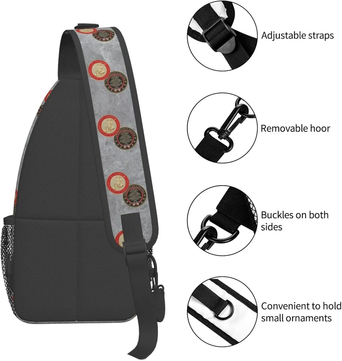 St Florian Patron Saint of Firefighters with Hero's Sling Bag Crossbody Backpack Shoulder Casual Daypack Bag for Men Women