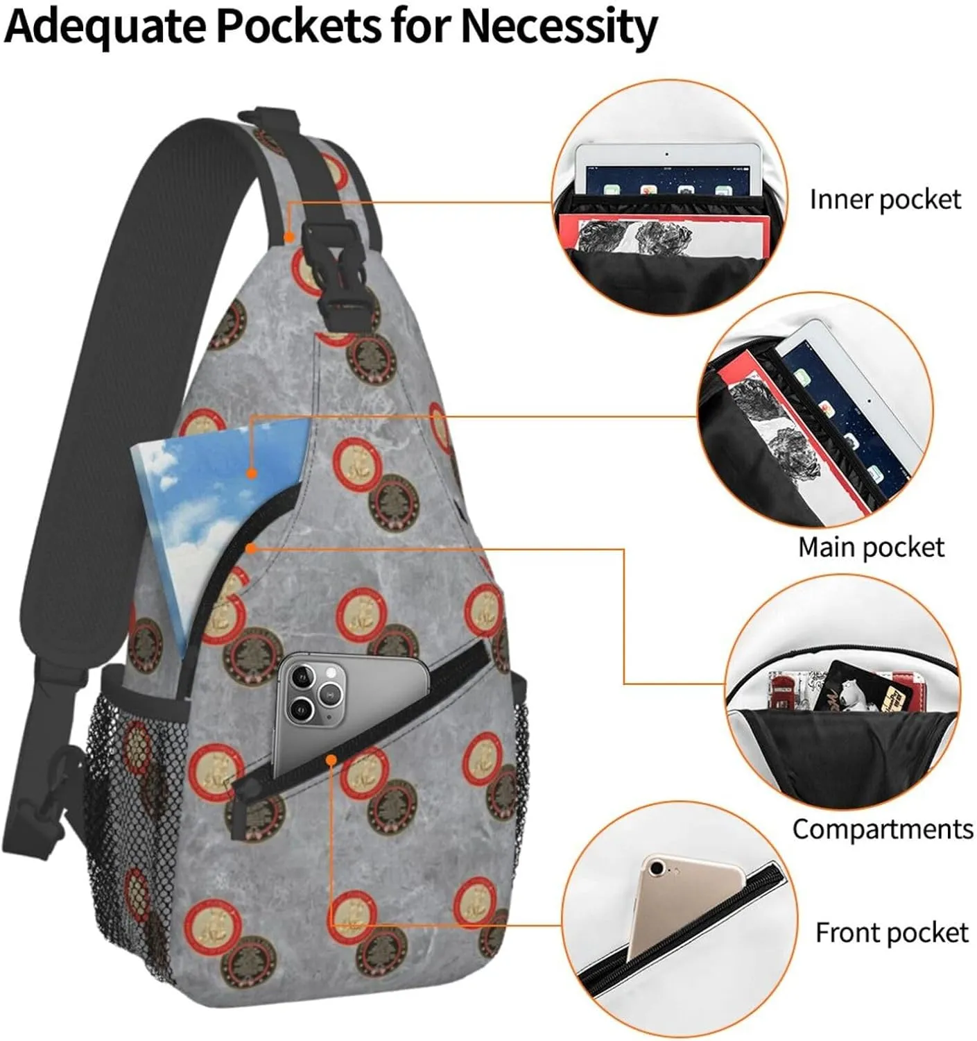 St Florian Patron Saint of Firefighters with Hero's Sling Bag Crossbody Backpack Shoulder Casual Daypack Bag for Men Women
