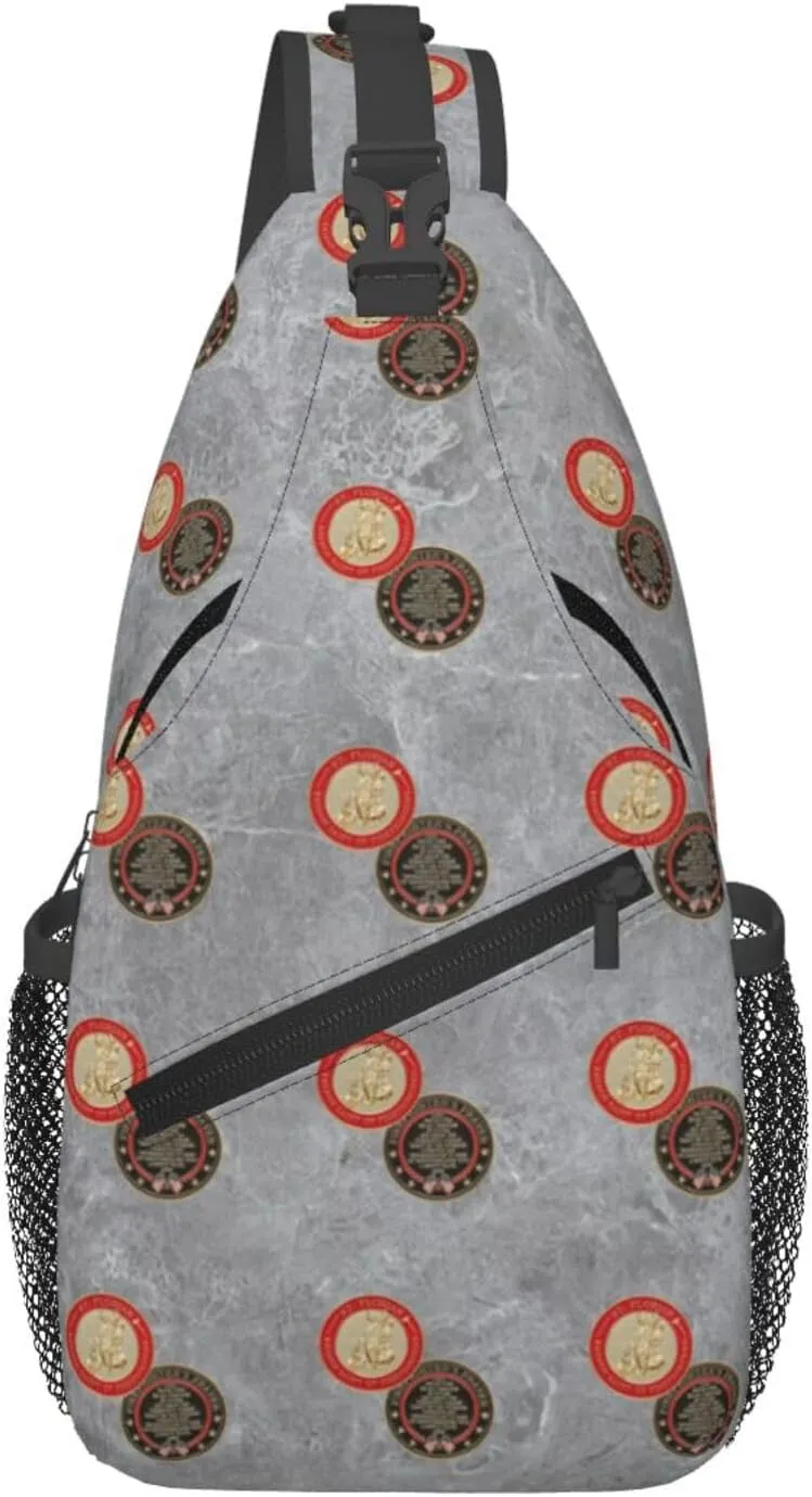 St Florian Patron Saint of Firefighters with Hero's Sling Bag Crossbody Backpack Shoulder Casual Daypack Bag for Men Women
