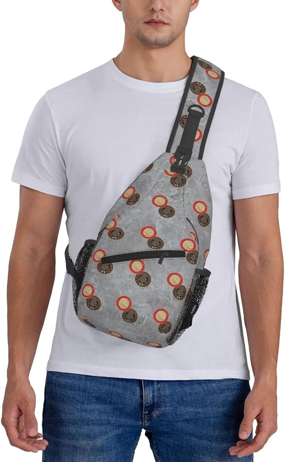 St Florian Patron Saint of Firefighters with Hero's Sling Bag Crossbody Backpack Shoulder Casual Daypack Bag for Men Women