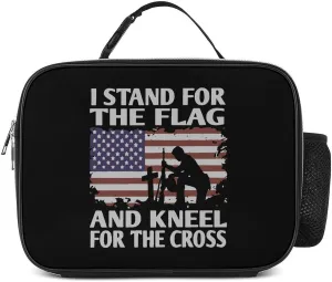 Stand for Flag Kneel for Cross Travel Lunch Bags Insulated Tote Bag with Detachable Buckled Handle to-Go Food Containers