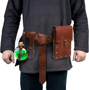 Steampunk Fanny Pack Belt Pouch Phone Purse Magic Corked Potion Bottle Festival Medieval Renaissance Costume Retro Accessory