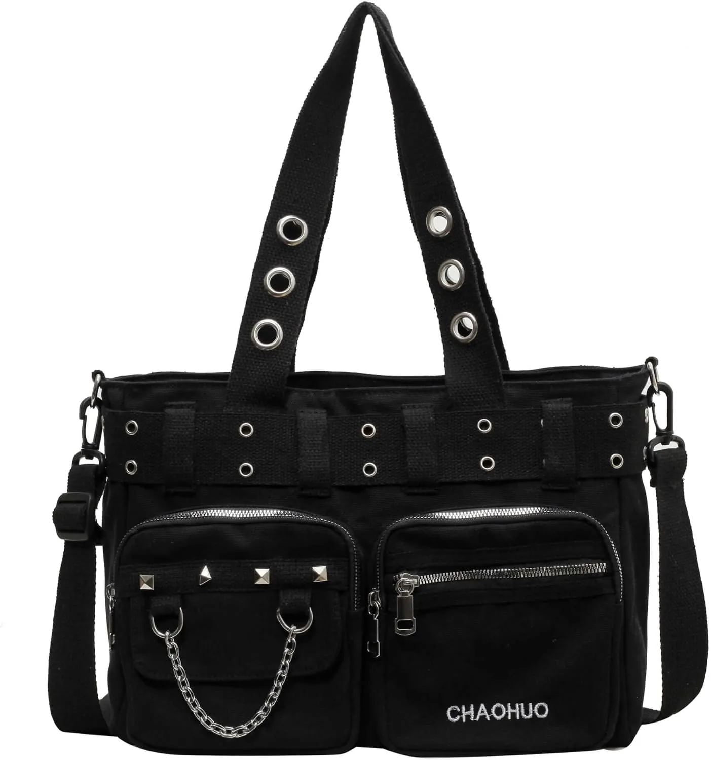 Steampunk Goth Messenger Bag, Fashion Punk Gothic Shoulder Bag