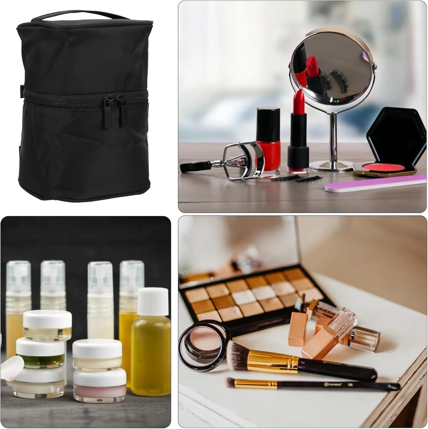 Storage Bag Cosmetic Bag Accessories Multifunction Girl, Black, 18x14cm