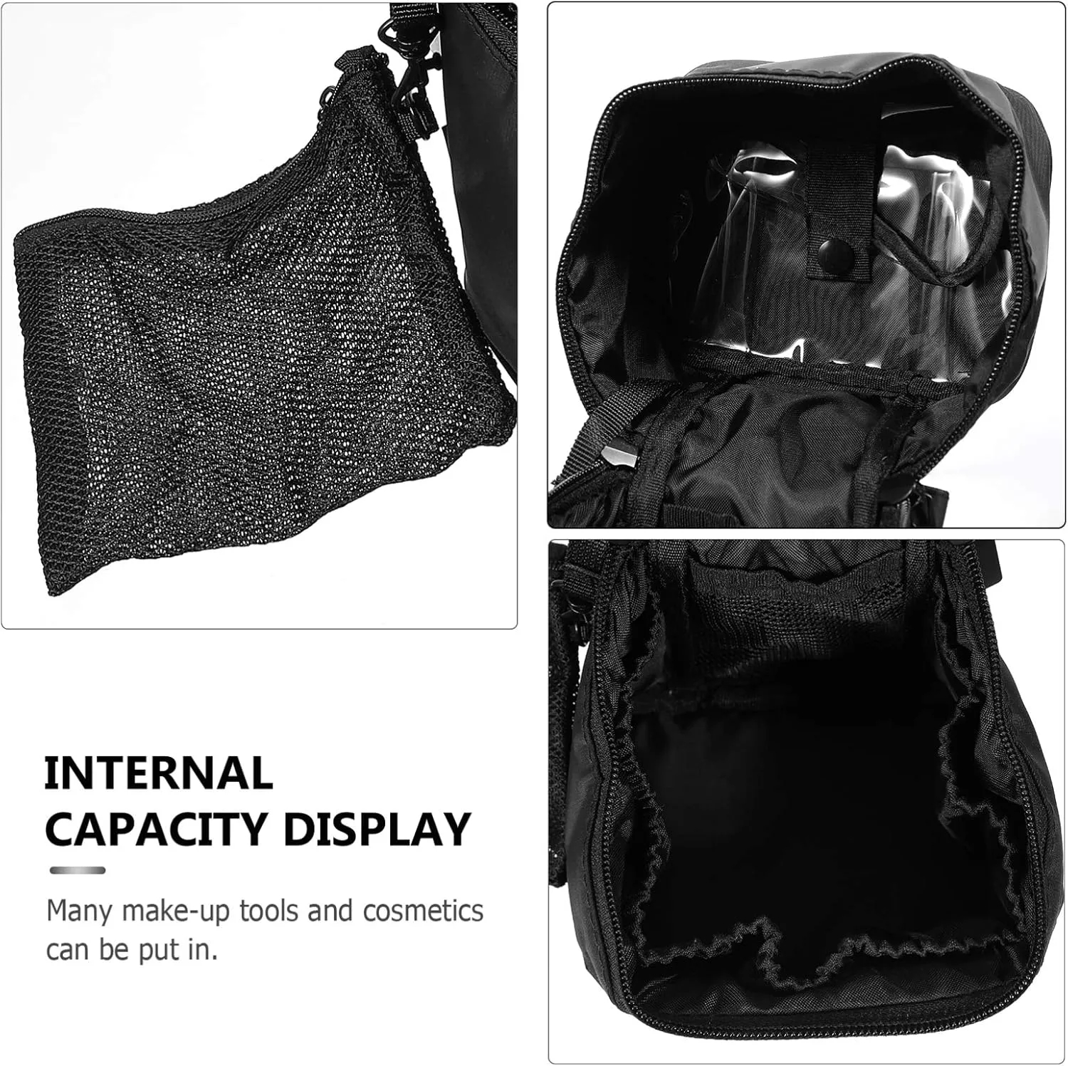 Storage Bag Cosmetic Bag Accessories Multifunction Girl, Black, 18x14cm