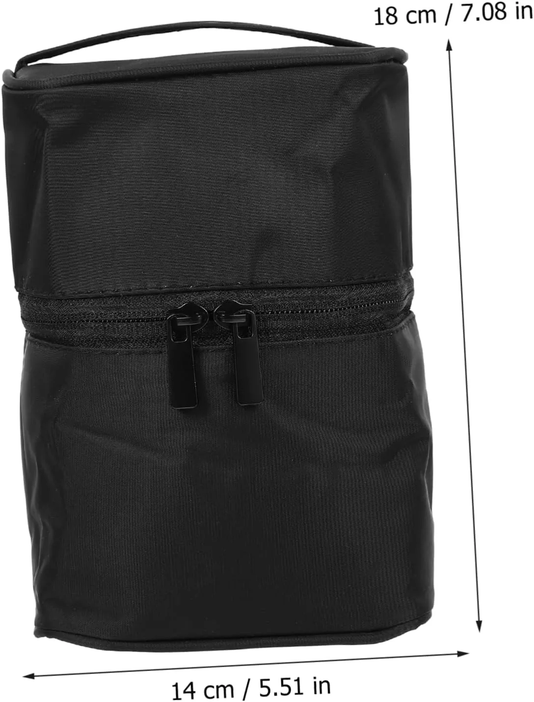 Storage Bag Cosmetic Bag Travel Makeup Bag Large Make up Bag Travel Organizer Portable Girl, Black, 18x14cm