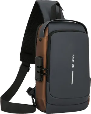 Streamline Anti-Theft Sling Bag, Anti-Theft Crossbody Charging Bag with USB Port,for Traveling, Sporting, Cycling