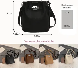 Stylish Pleated Handheld Bucket Bag, Vintage Shoulder Handbag, and Crossbody Purse