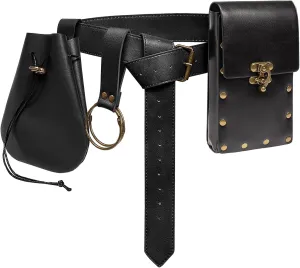 SUMGOGO Retro Belt Pouch Waist Bag Womens Fanny Pack Cellphone Holder Steampunk Medieval Renaissance Purse Costume Accessory