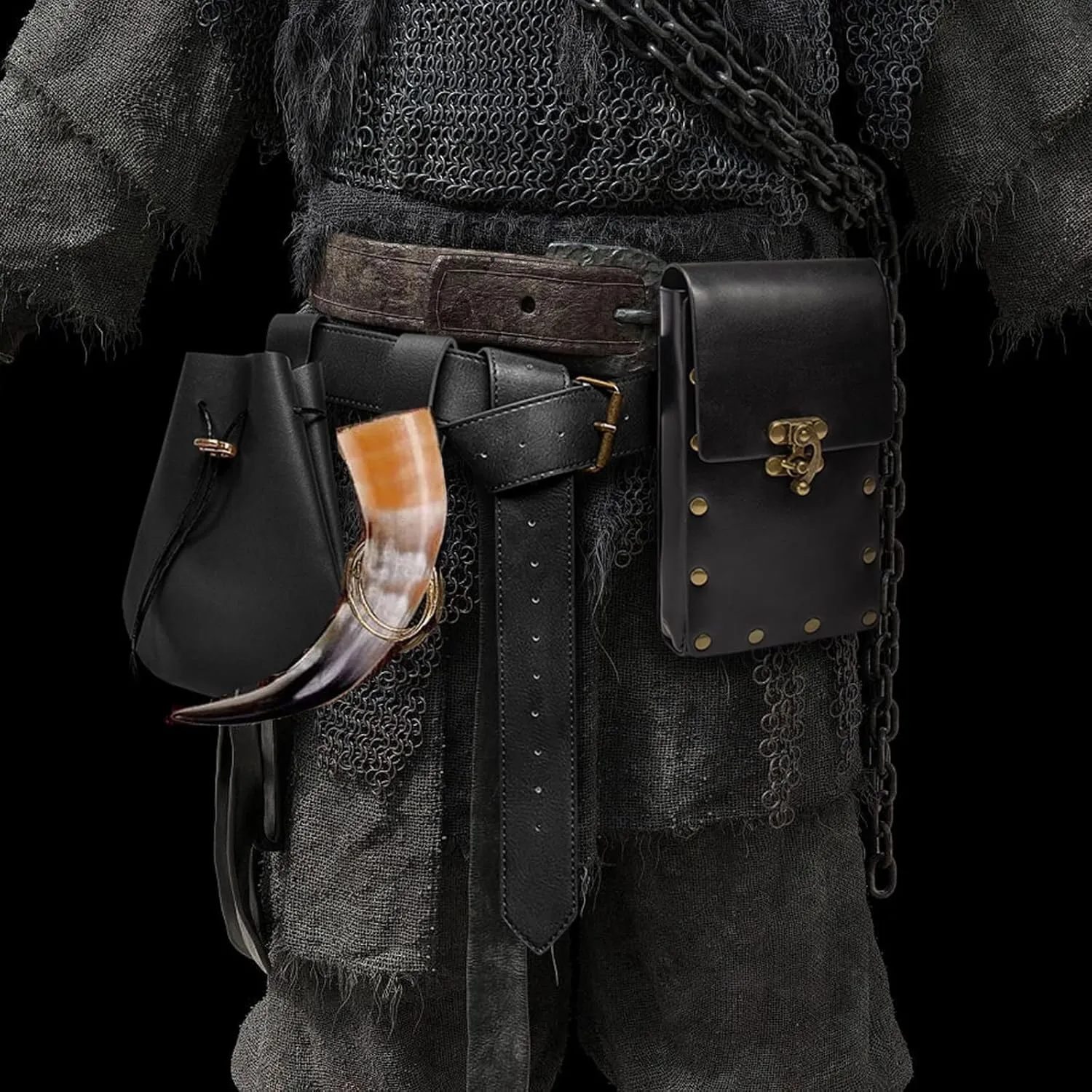 SUMGOGO Retro Belt Pouch Waist Bag Womens Fanny Pack Cellphone Holder Steampunk Medieval Renaissance Purse Costume Accessory
