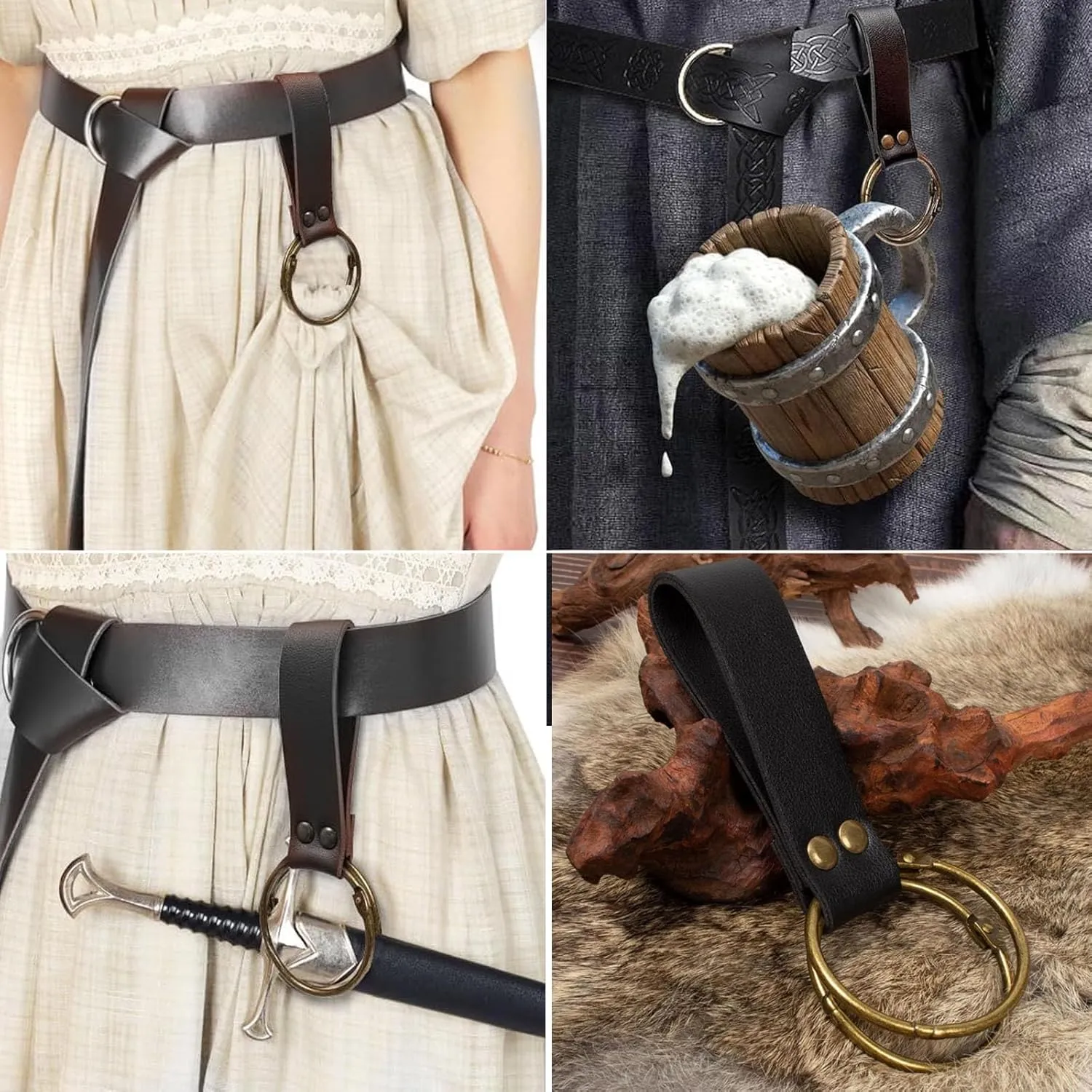 SUMGOGO Retro Belt Pouch Waist Bag Womens Fanny Pack Cellphone Holder Steampunk Medieval Renaissance Purse Costume Accessory