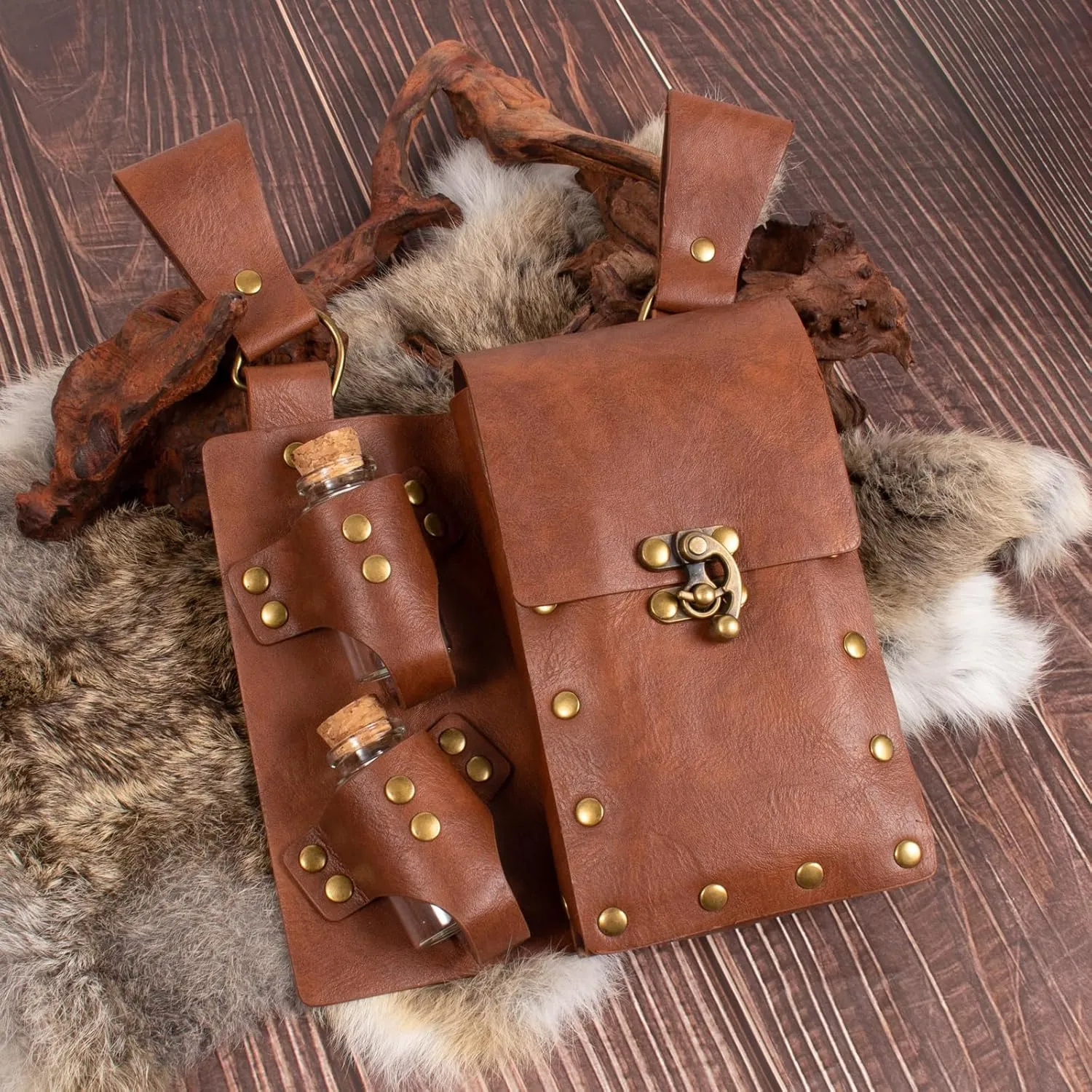 SUMGOGO Retro Belt Pouch Waist Bag Womens Fanny Pack Cellphone Holder Steampunk Medieval Renaissance Purse Costume Accessory