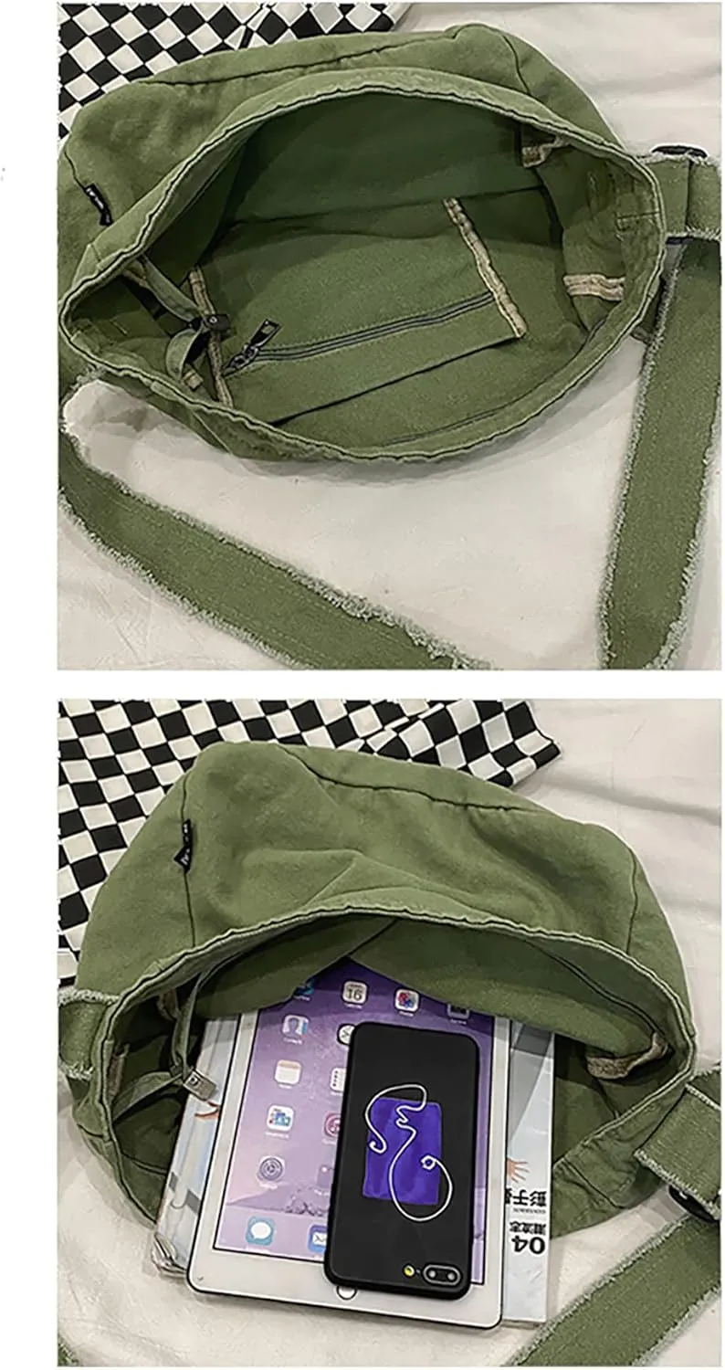 Sumleno Grunge Bag Hobo Boho Hippie Crossbody Bag Sling Purses for Office Shopping Travel Y2k Aesthetic