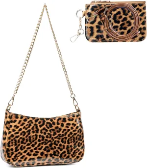 Sunwel Fashion Women's Cow Print Underarm Bag Small Shoulder Bag Crossbody Cluth Purse for Women with Double Straps