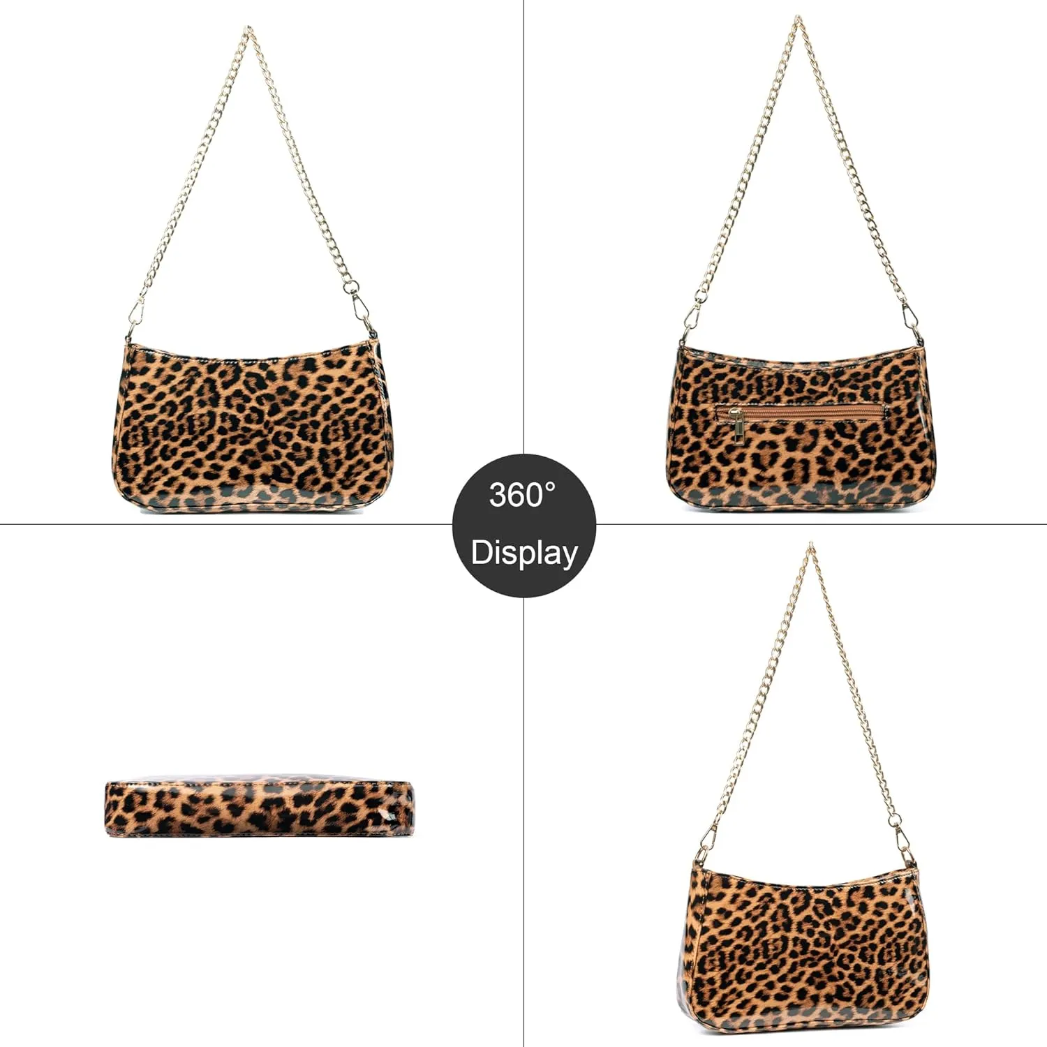 Sunwel Fashion Women's Cow Print Underarm Bag Small Shoulder Bag Crossbody Cluth Purse for Women with Double Straps