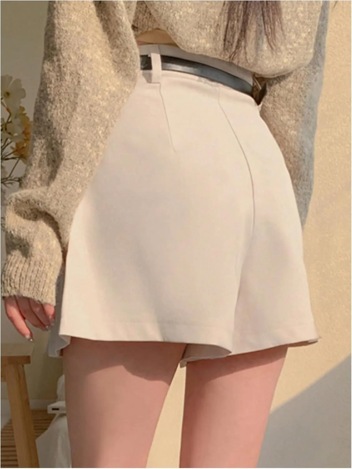 SweatyRocks Women's High Waist Wide Leg Button Front Pleated Short Summer Mini Shorts