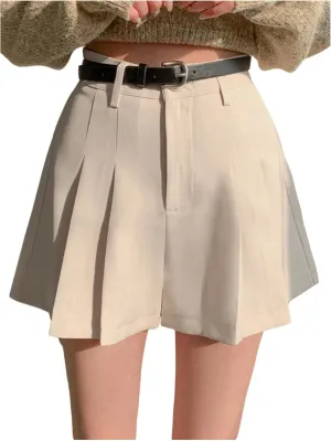 SweatyRocks Women's High Waist Wide Leg Button Front Pleated Short Summer Mini Shorts